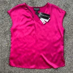 Frank Lyman Satin Hot Pink Short Sleeve blouse